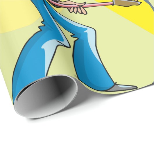 Rock Guitarist 70s Style Musician Cadeaupapier (Rol Hoek)