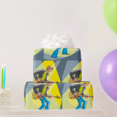 Rock Guitarist 70s Style Musician Cadeaupapier