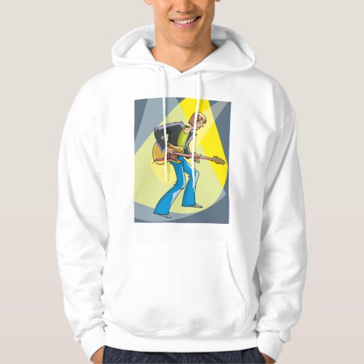 Rock Guitarist 70s Style Musician Hoodie (Voorkant)