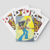 Rock Guitarist 70s Style Musician Pokerkaarten (Achterkant)