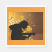 Rock Guitarist Rocker Musician Napkins Servet (Voorkant)
