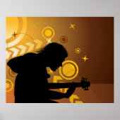 Rock Guitarist Rocker Musician Poster (Voorkant)