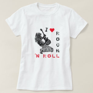 Rock Guitarist T-Shirt Gift - I Love Rock N Roll