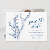 Rock Hall Maryland kaart Minimale moderne bruiloft (Voorkant / Achterkant)