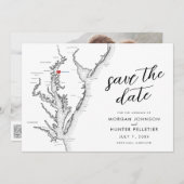 Rock Hall Maryland Kaart Minimalistische Moderne T (Voorkant / Achterkant)