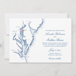 Rock Hall MD all-in-one QR-code RSVP Bruiloft Kaart