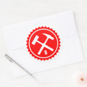 Rock Hammer Badge (enkelvoudig Initiaal) Ronde Sticker (Envelop)
