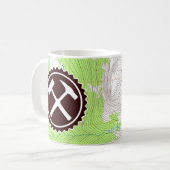 Rock Hammer Badge met Topo Kaart Koffiemok (Voorkant links)