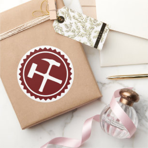 Rock Hammer Badge Ronde Sticker