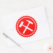 Rock Hammer Badge (rood) Ronde Sticker (Envelop)