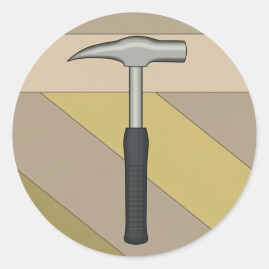 Rock Hammer Ronde Sticker (Voorkant)