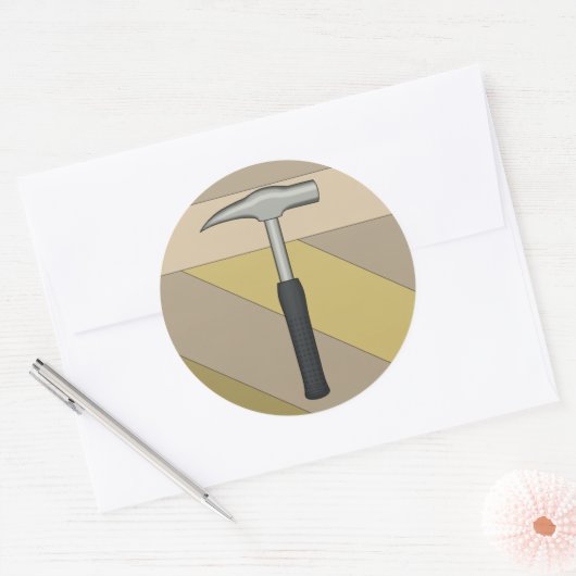 Rock Hammer Ronde Sticker (Envelop)