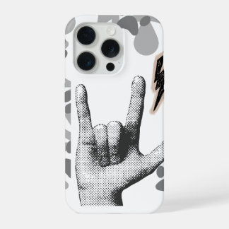 Rock Hand Bliksem Vintage Stijl iPhone 15 Pro Case