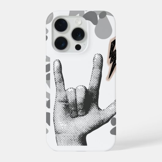 Rock Hand Bliksem Vintage Stijl iPhone Hoesje (Achterkant)