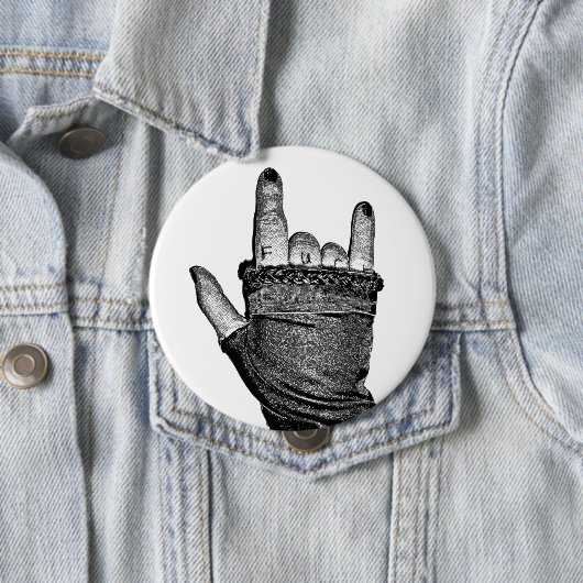 Rock Hand Knop Ronde Button 4,0 Cm (In situ)