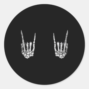 Rock Hand Lazy Halloween Kostuum Cool Botten 1 Ronde Sticker