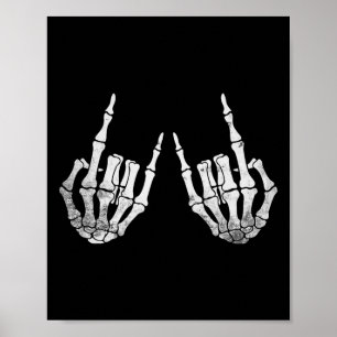 Rock Hand Lui Halloween Kostuum Cool Bones Poster