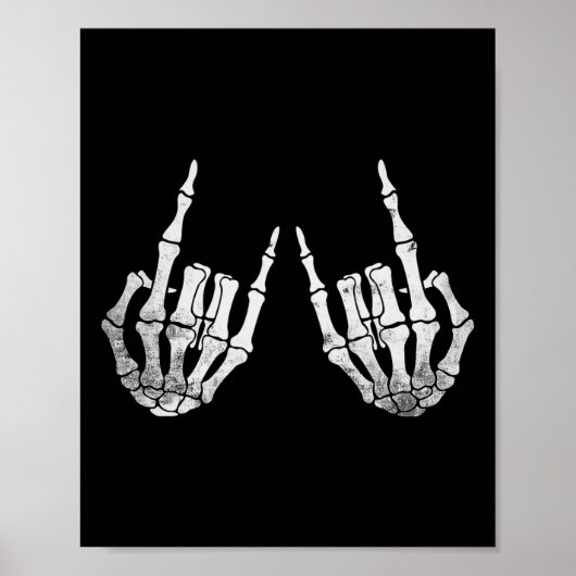 Rock Hand Lui Halloween Kostuum Cool Bones Poster (Voorkant)