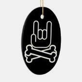 Rock Hand met dwarsbeenderen Keramisch Ornament (Rechts)