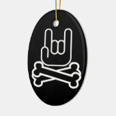 Rock Hand met dwarsbeenderen Keramisch Ornament (Links)