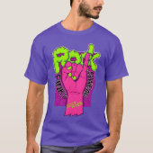 Rock hand pink retro t-shirt (Voorkant)