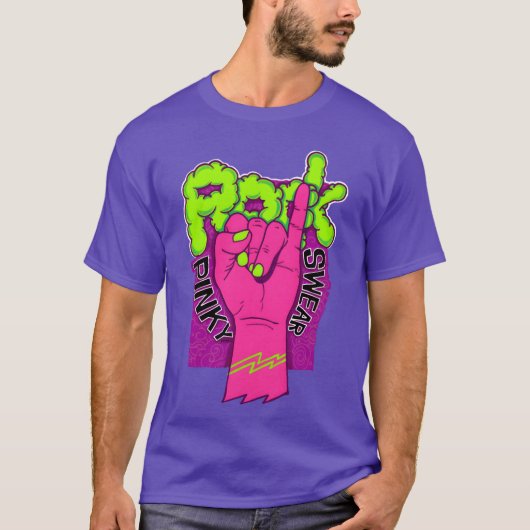 Rock hand pink retro t-shirt (Voorkant)
