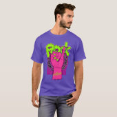 Rock hand pink retro t-shirt (Voorkant volledig)