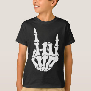 Rock Hand Skelet Rocker Teken Halloween P T-shirt