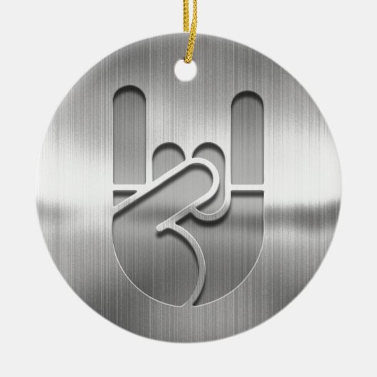 Rock Hand Steel Keramisch Ornament (Voorkant)