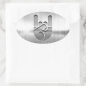 Rock Hand Steel Ovale Sticker (Tas)