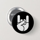 Rock Hand Stencil Ronde Button 5,7 Cm (Voorkant /achterkant)
