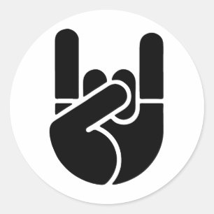 Rock Hand Stencil Ronde Sticker