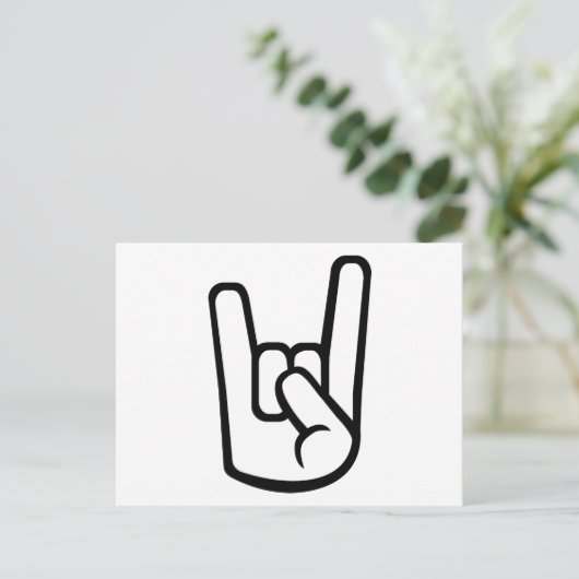 Rock Hand-teken Briefkaart (Staand voorkant)