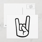 Rock Hand-teken Briefkaart (Voorkant / Achterkant)