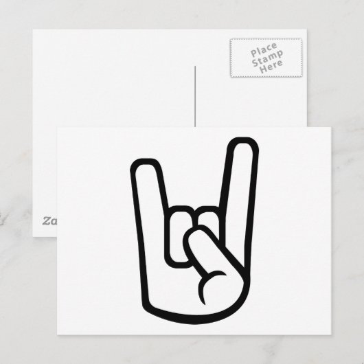 Rock Hand-teken Briefkaart (Voorkant / Achterkant)