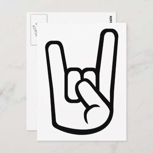 Rock Hand-teken Briefkaart (Voorkant / Achterkant)