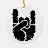 Rock Hand w/Distortion Keramisch Ornament (Voorkant)
