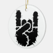 Rock Hand w/Distortion Keramisch Ornament (Links)