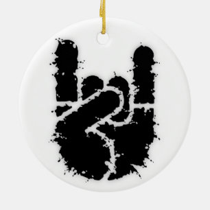Rock Hand w/Distortion Keramisch Ornament