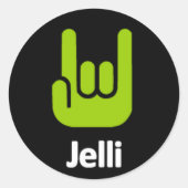 Rock Handen Sticker - Zwart (Voorkant)