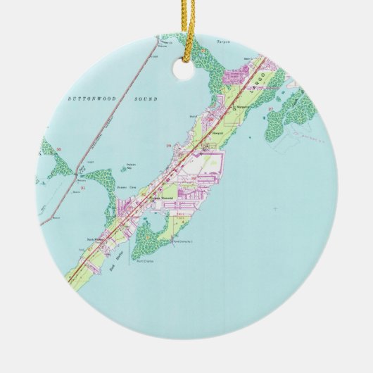  Rock Harbour Florida Map (1947) Keramisch Ornament (Voorkant)