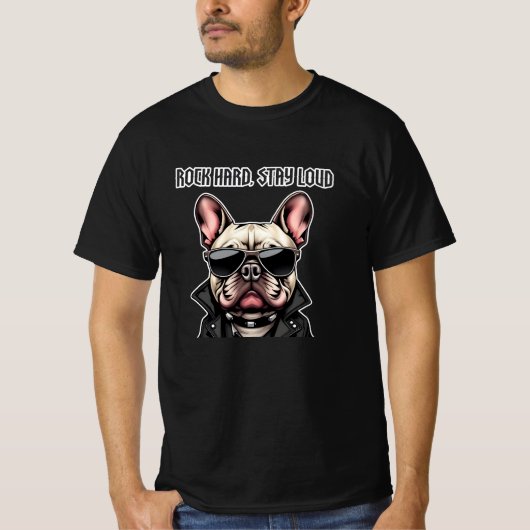 Rock hard, blijf luid t-shirt (Voorkant)