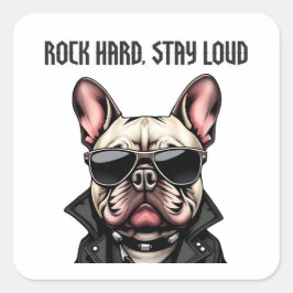 Rock hard, blijf luid vierkante sticker