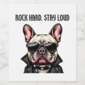 Rock hard, blijf luid wijn etiket (Enkel label)