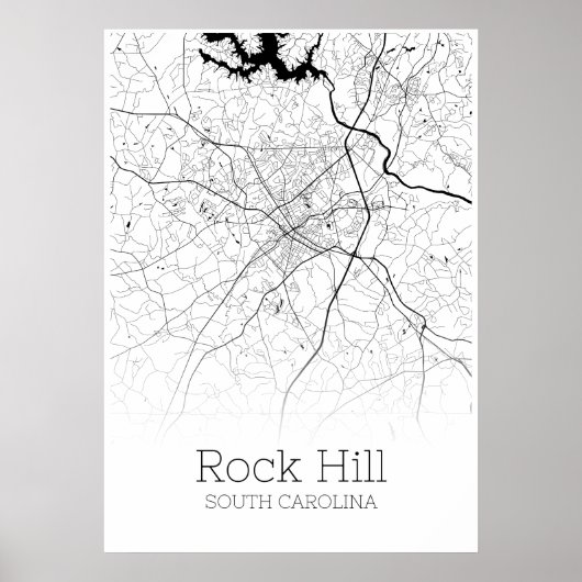Rock Hill Map - South Carolina - City Map Poster (Voorkant)