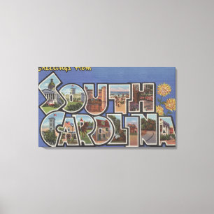 Rock Hill, South Carolina - Large Letter Scenes Canvas Afdruk
