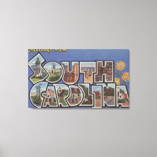Rock Hill, South Carolina - Large Letter Scenes Canvas Afdruk (Voorkant)