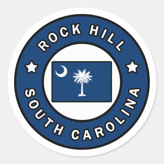 Rock Hill South Carolina Ronde Sticker (Voorkant)