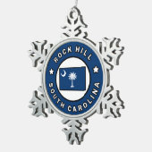 Rock Hill South Carolina Tin Sneeuwvlok Ornament (Rechts)