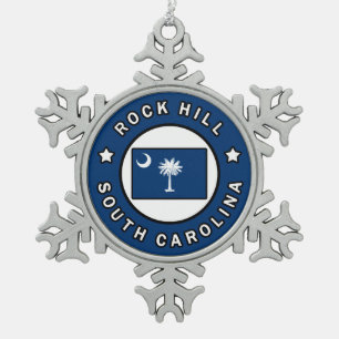 Rock Hill South Carolina Tin Sneeuwvlok Ornament